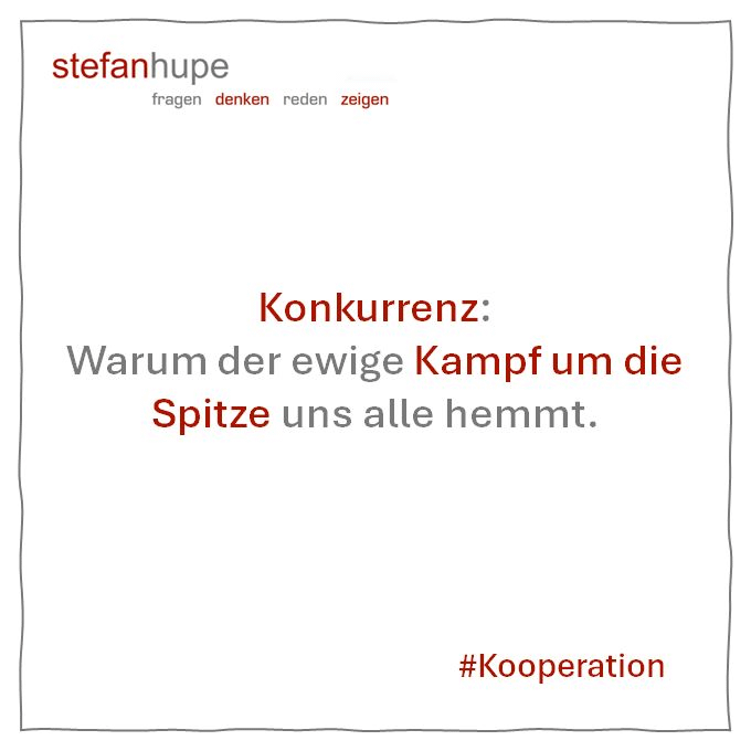 Konkurrenz: Warum der ewige Kampf um die Spitze uns alle hemmt.
